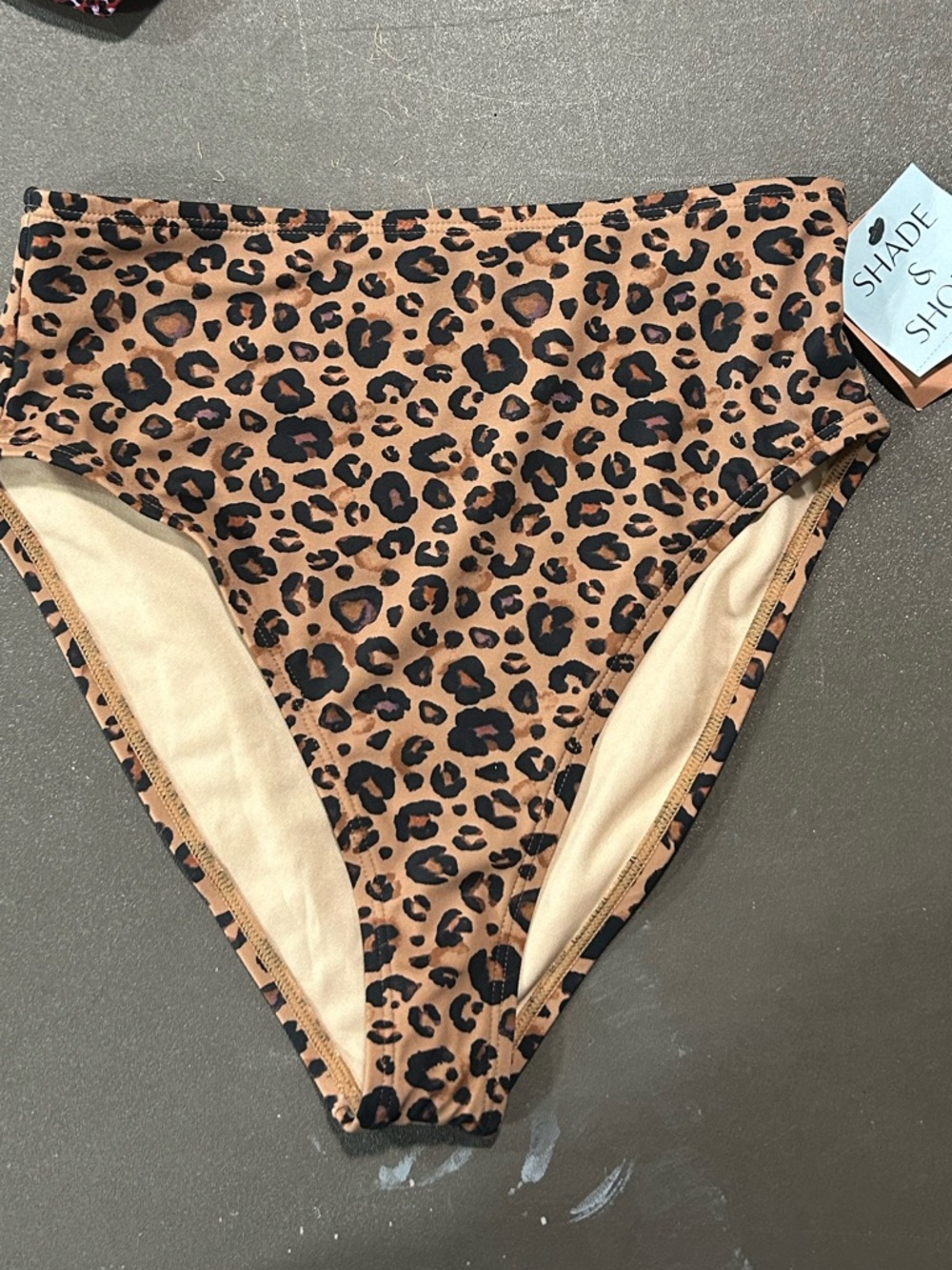 Shade & Shore Leopard-Print Bikini Bottoms in Brown and Black
